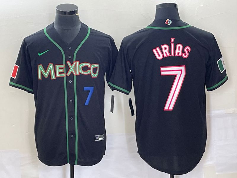Men 2023 World Cub Mexico #7 Urias Black white Nike MLB Jersey34